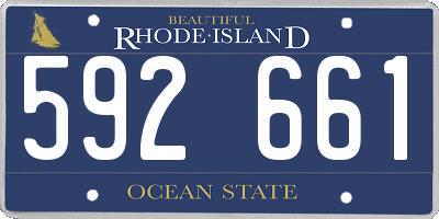 RI license plate 592661