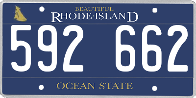RI license plate 592662