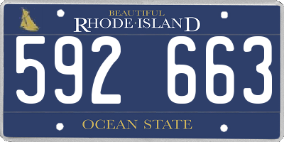 RI license plate 592663