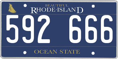 RI license plate 592666