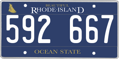 RI license plate 592667