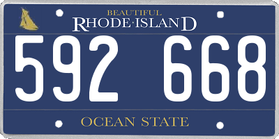 RI license plate 592668