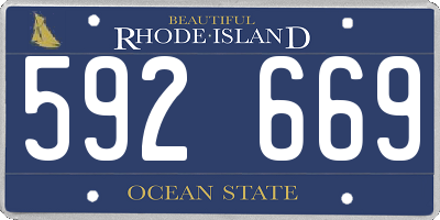 RI license plate 592669