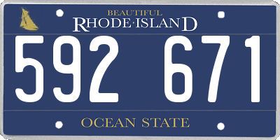 RI license plate 592671
