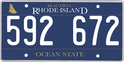 RI license plate 592672