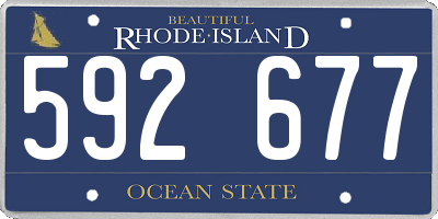 RI license plate 592677