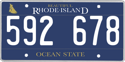 RI license plate 592678