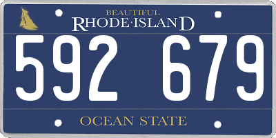 RI license plate 592679