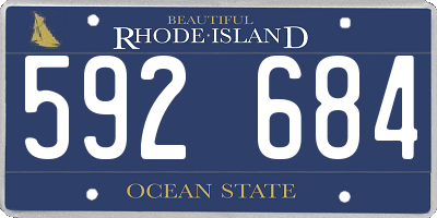 RI license plate 592684