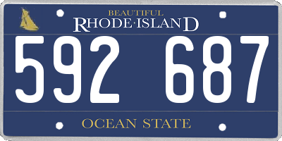 RI license plate 592687
