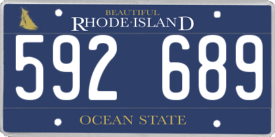 RI license plate 592689