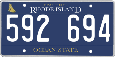 RI license plate 592694