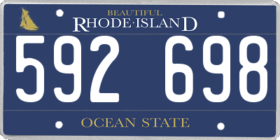 RI license plate 592698