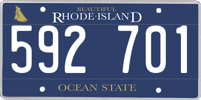 RI license plate 592701