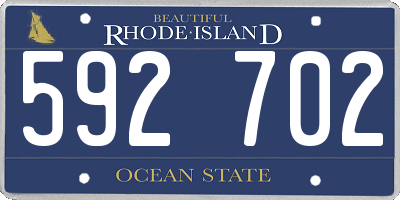 RI license plate 592702