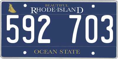RI license plate 592703