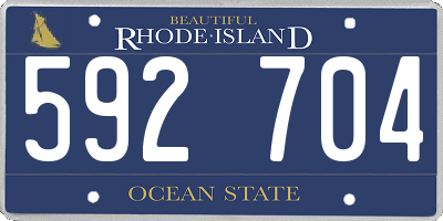 RI license plate 592704