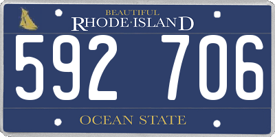 RI license plate 592706