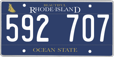 RI license plate 592707