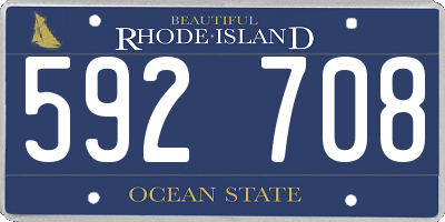 RI license plate 592708
