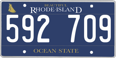 RI license plate 592709