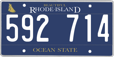 RI license plate 592714