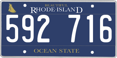 RI license plate 592716
