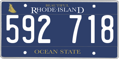 RI license plate 592718
