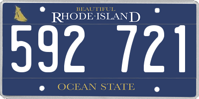RI license plate 592721