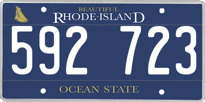 RI license plate 592723