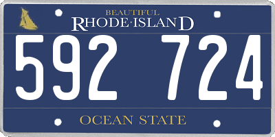 RI license plate 592724