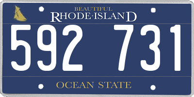 RI license plate 592731
