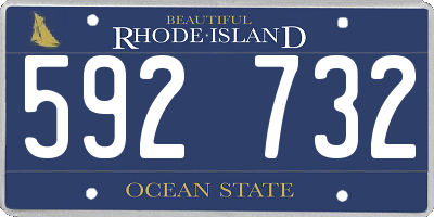 RI license plate 592732