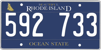 RI license plate 592733