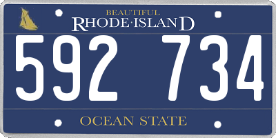 RI license plate 592734