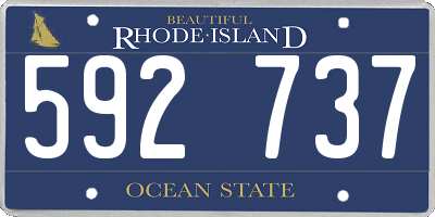 RI license plate 592737