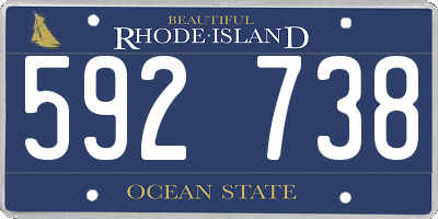 RI license plate 592738