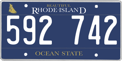 RI license plate 592742