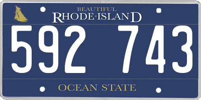 RI license plate 592743