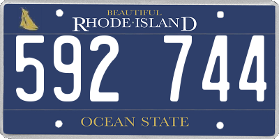 RI license plate 592744