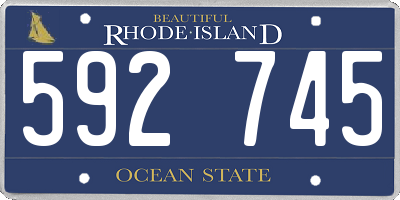 RI license plate 592745