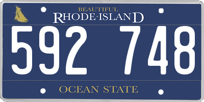 RI license plate 592748