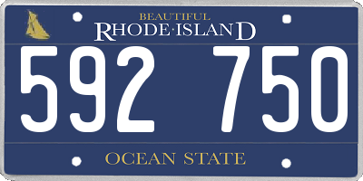 RI license plate 592750