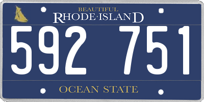 RI license plate 592751
