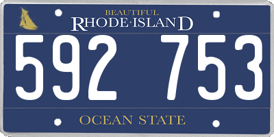 RI license plate 592753