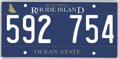 RI license plate 592754