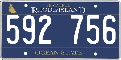 RI license plate 592756
