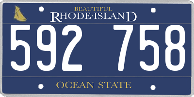 RI license plate 592758