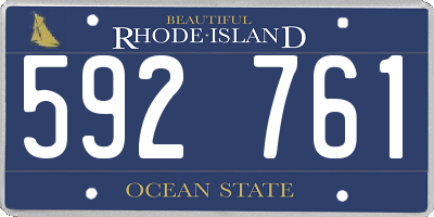 RI license plate 592761