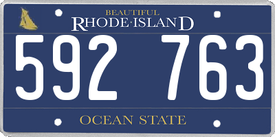 RI license plate 592763